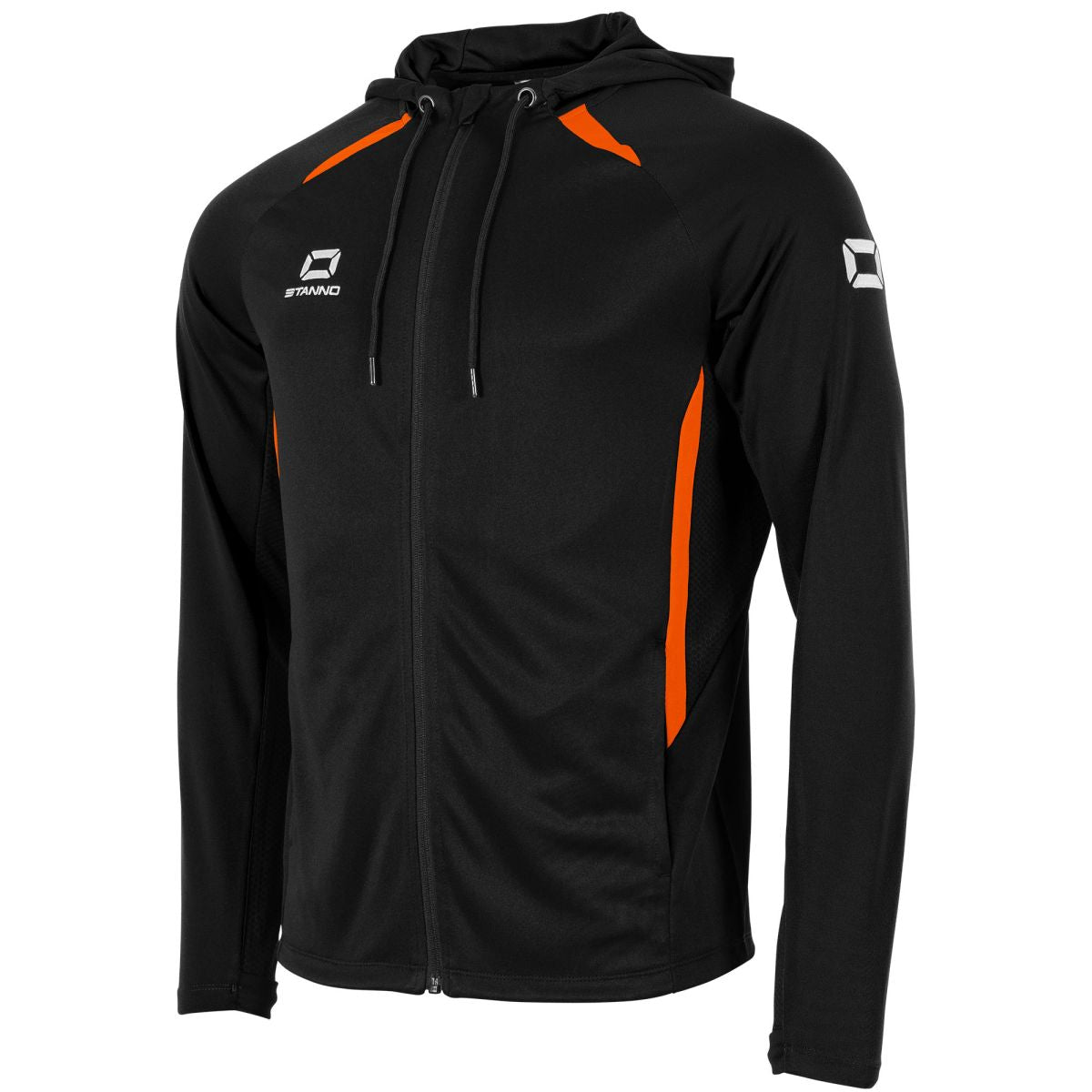 Stadio Hooded Full Zip Top, Schwarz - Orange