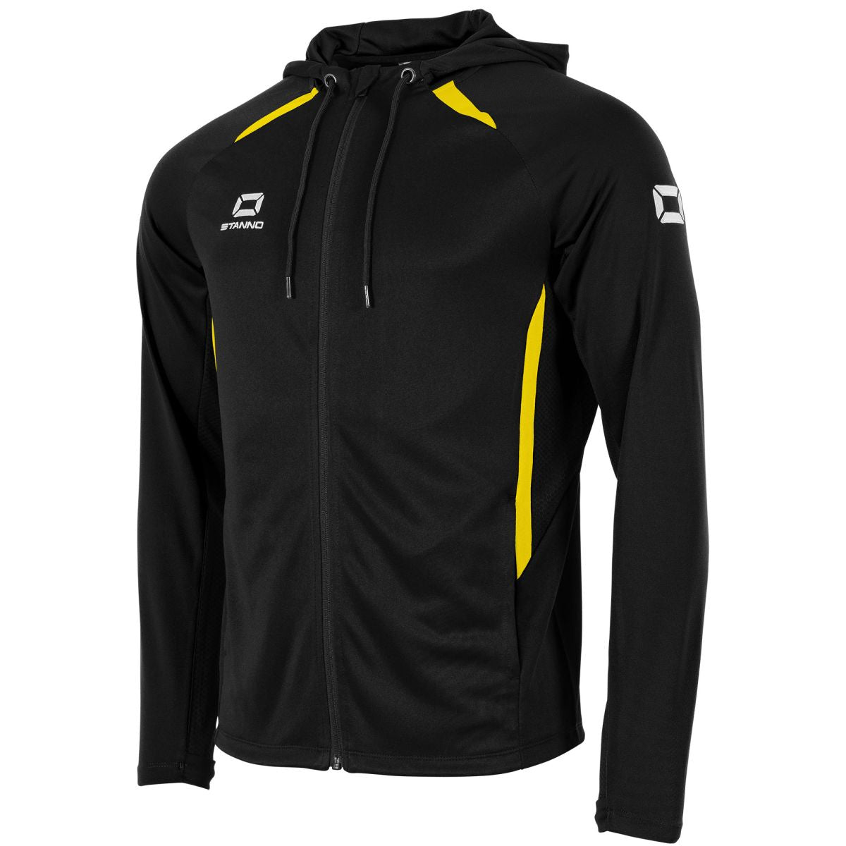Stadio Hooded Full Zip Top, Schwarz - Gelb