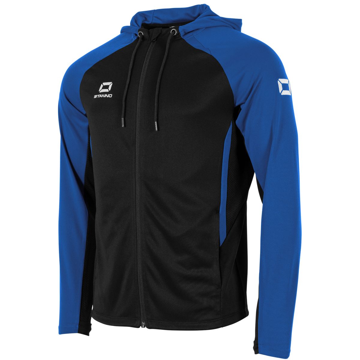 Stadio Hooded Full Zip Top, Schwarz - Royalblau