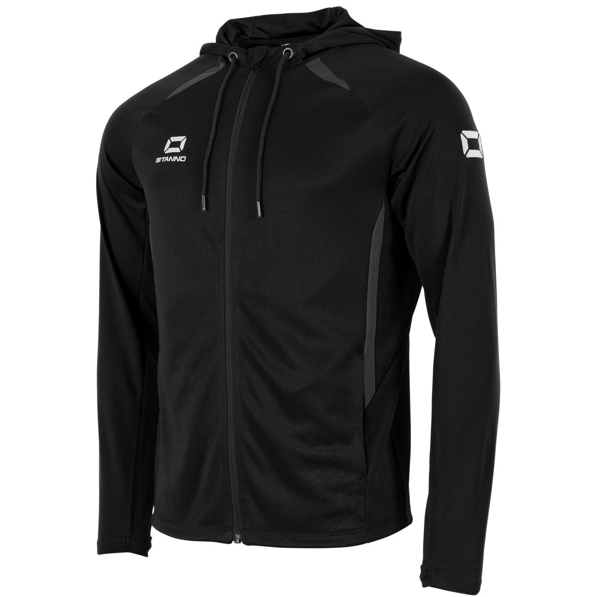Stadio Hooded Full Zip Top, Schwarz - Anthrazit